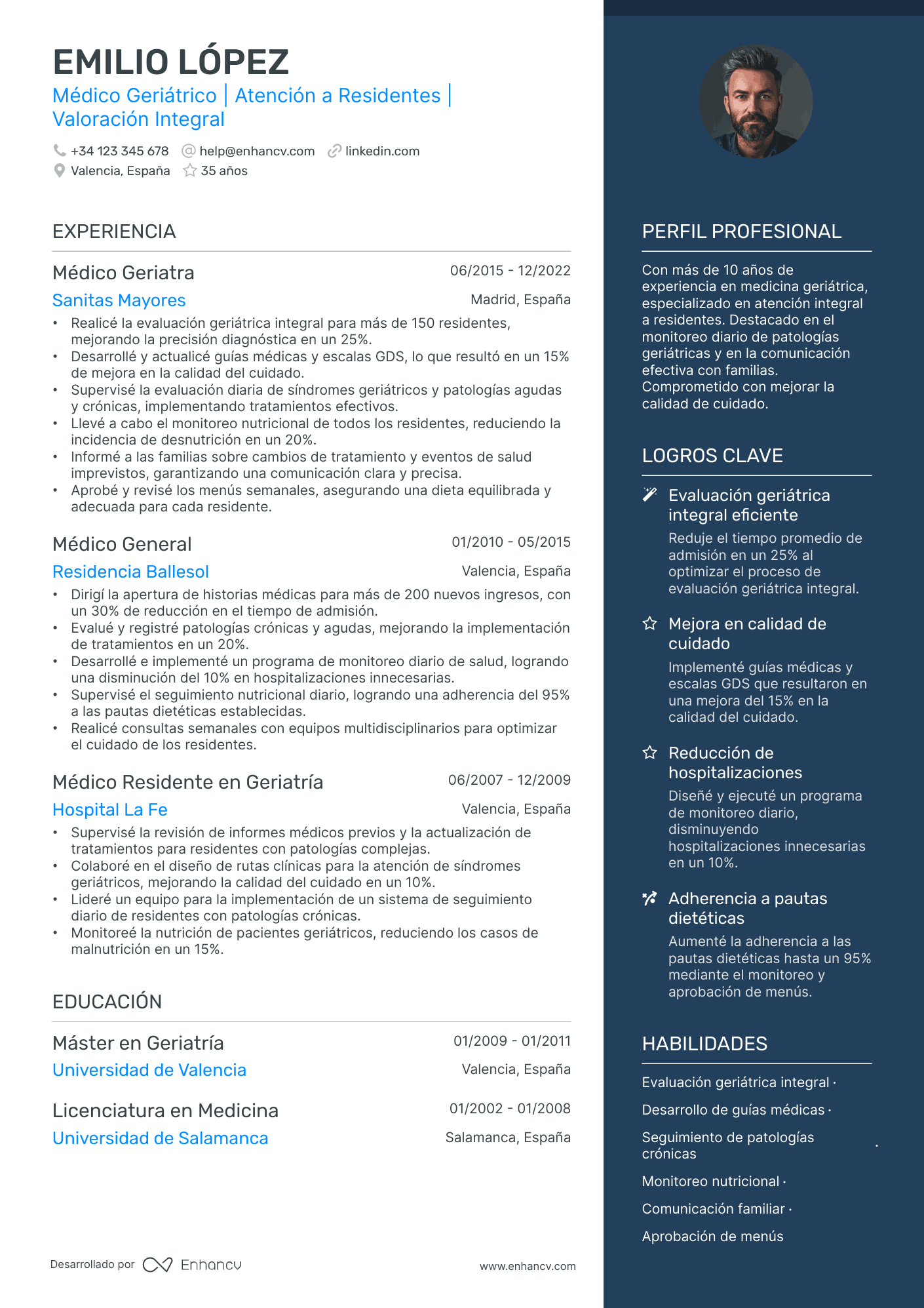 Médico Residente Resume Example