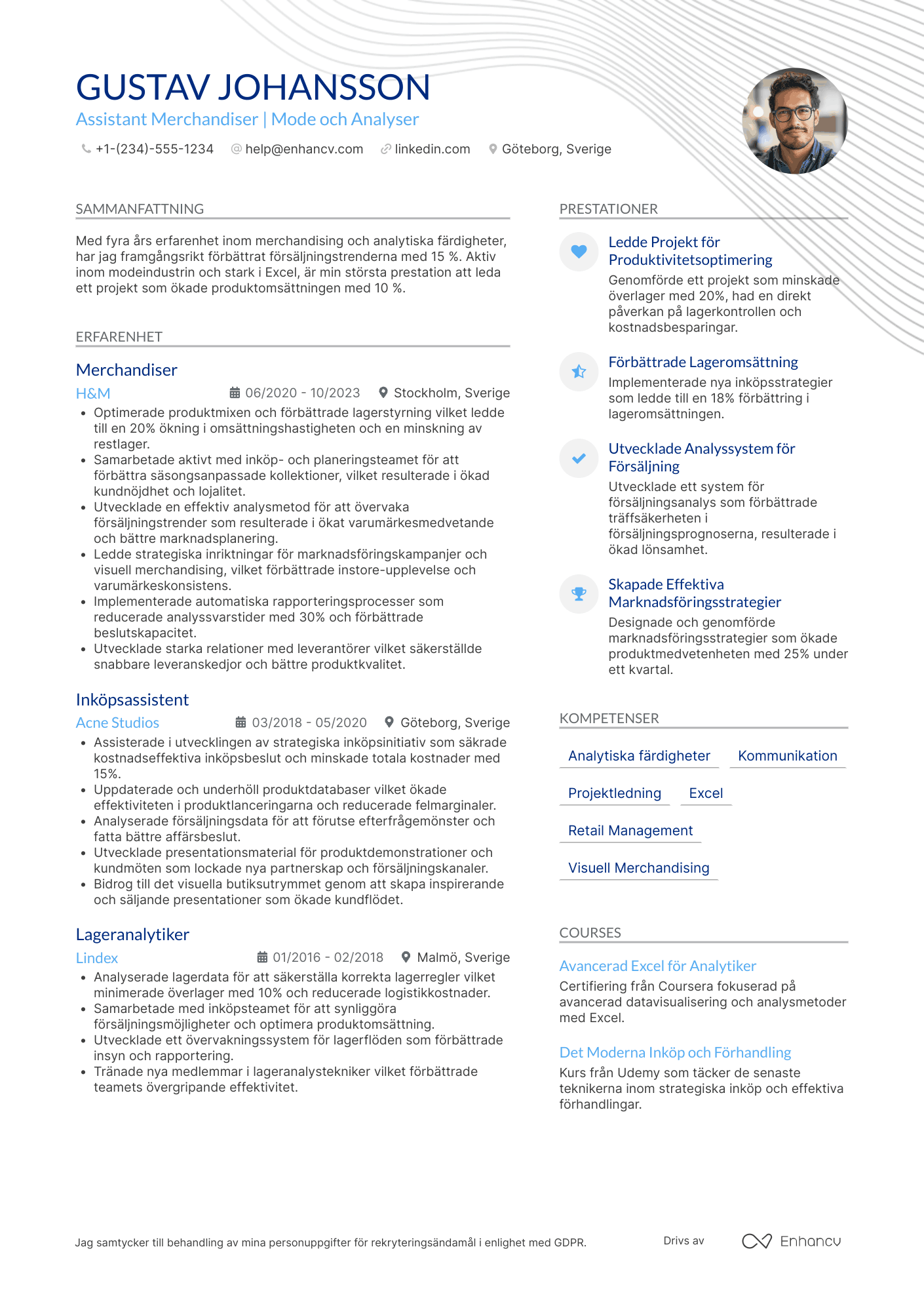 CV för Assistant Merchandiser Resume Example