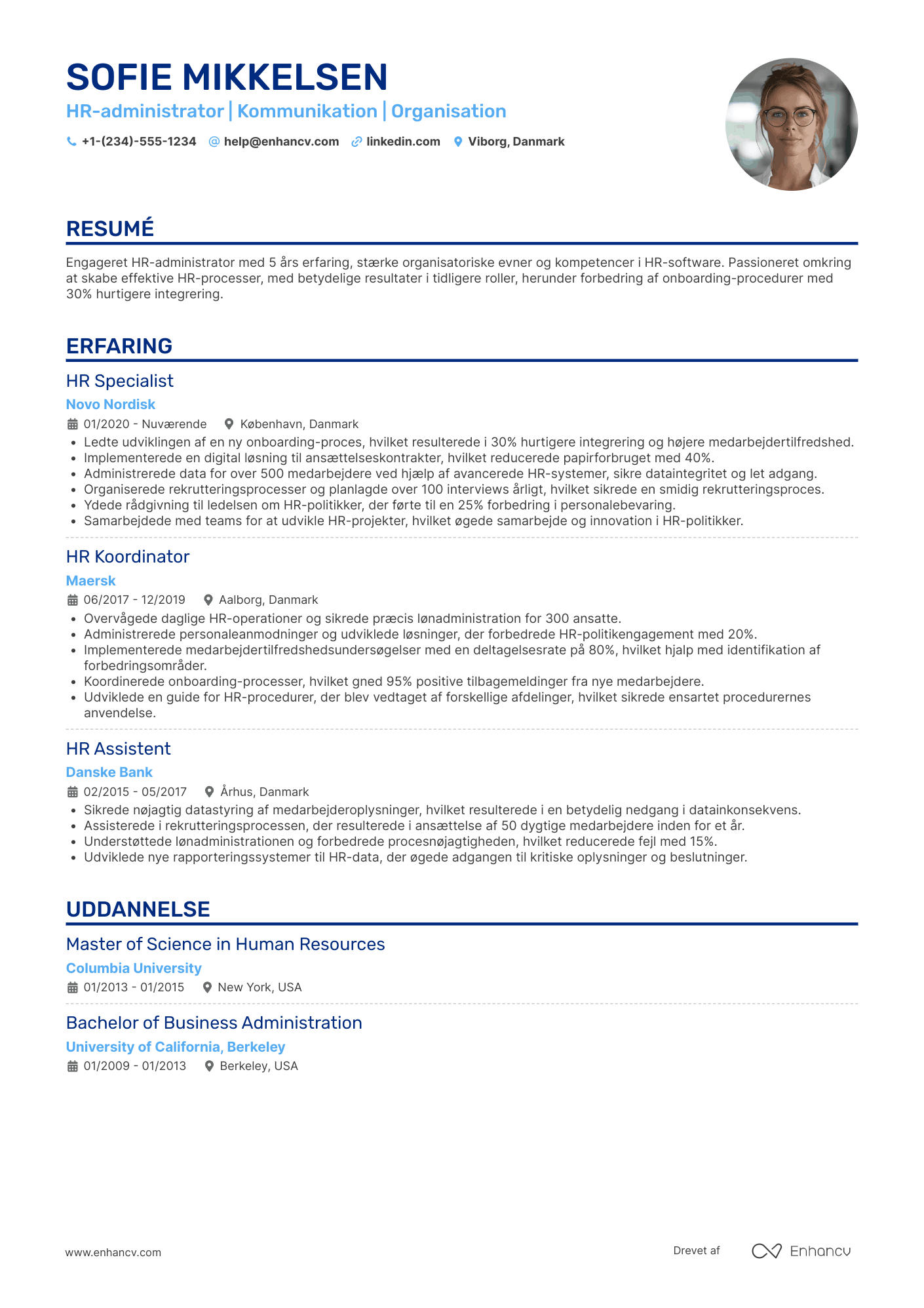 CV til HR administrator Resume Example