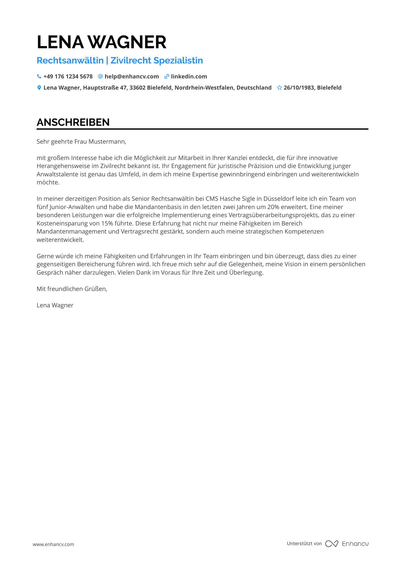 Senior Jurist Resume Example