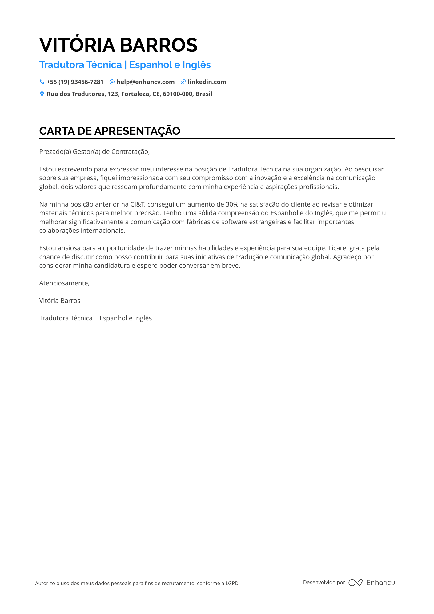 Tradutor Júnior Resume Example