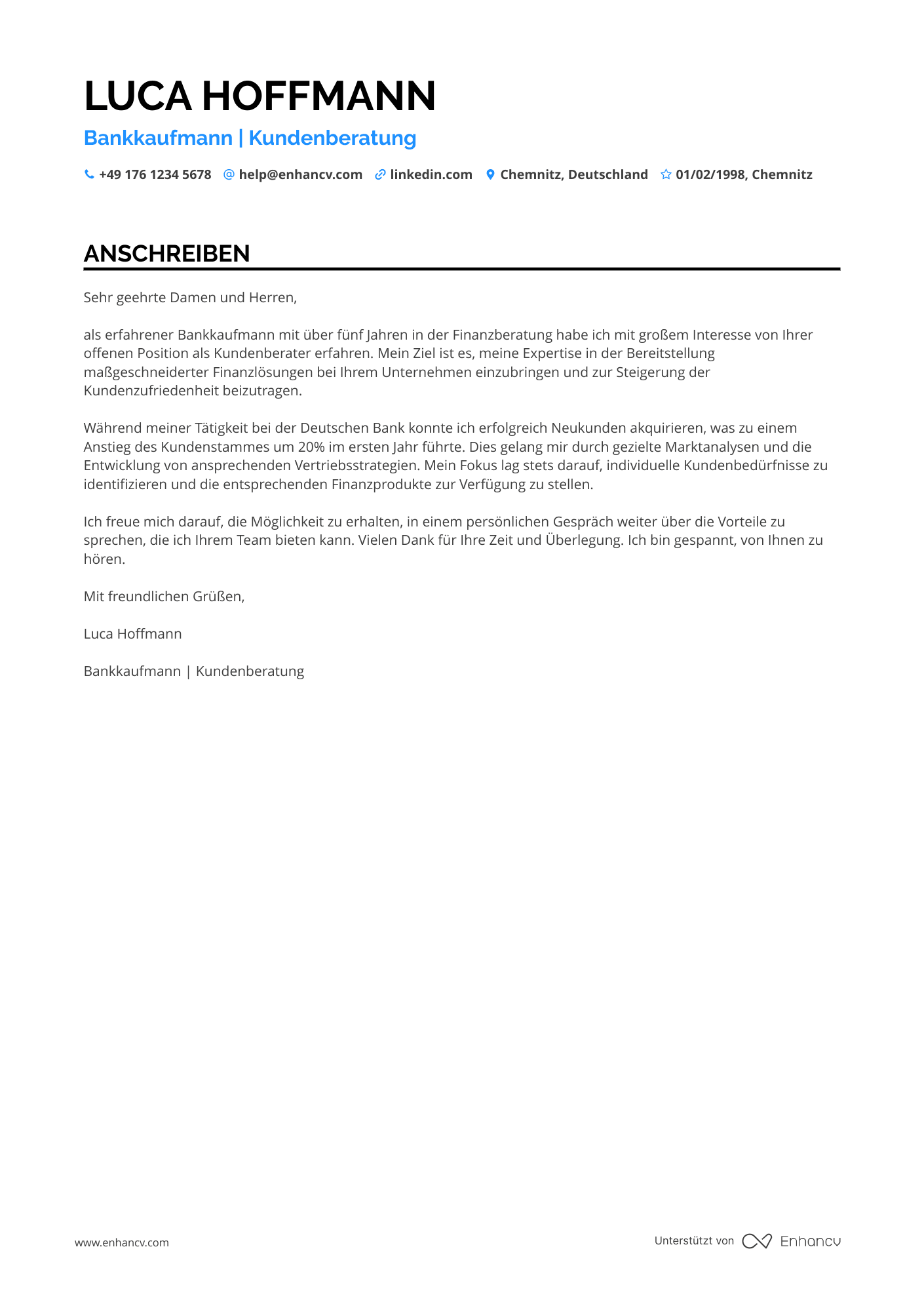 Bankkaufmann in der Sparkasse Resume Example