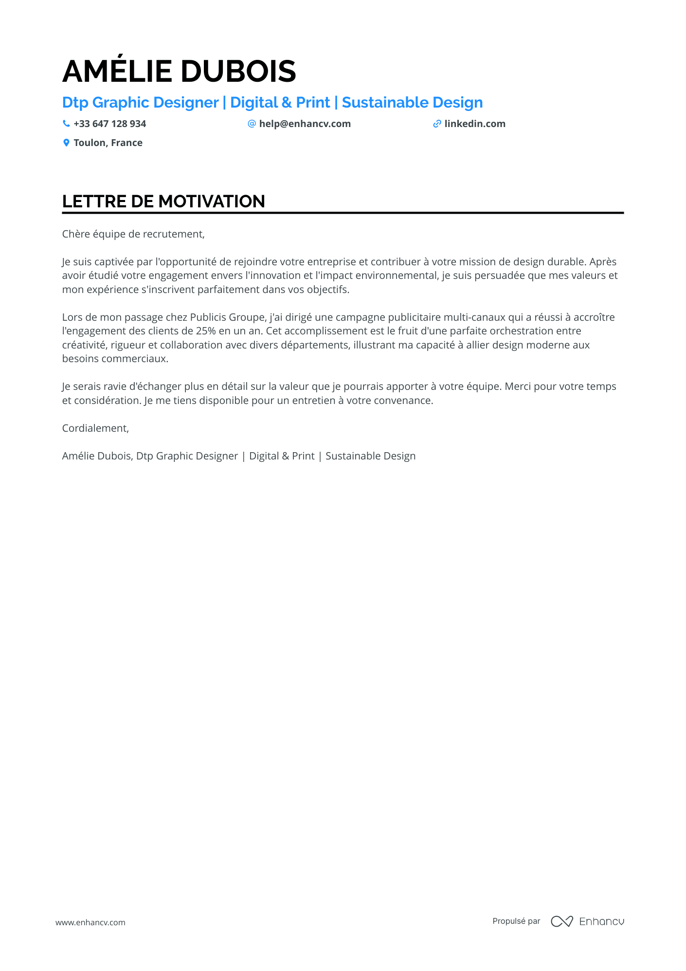 Graphiste Print Resume Example
