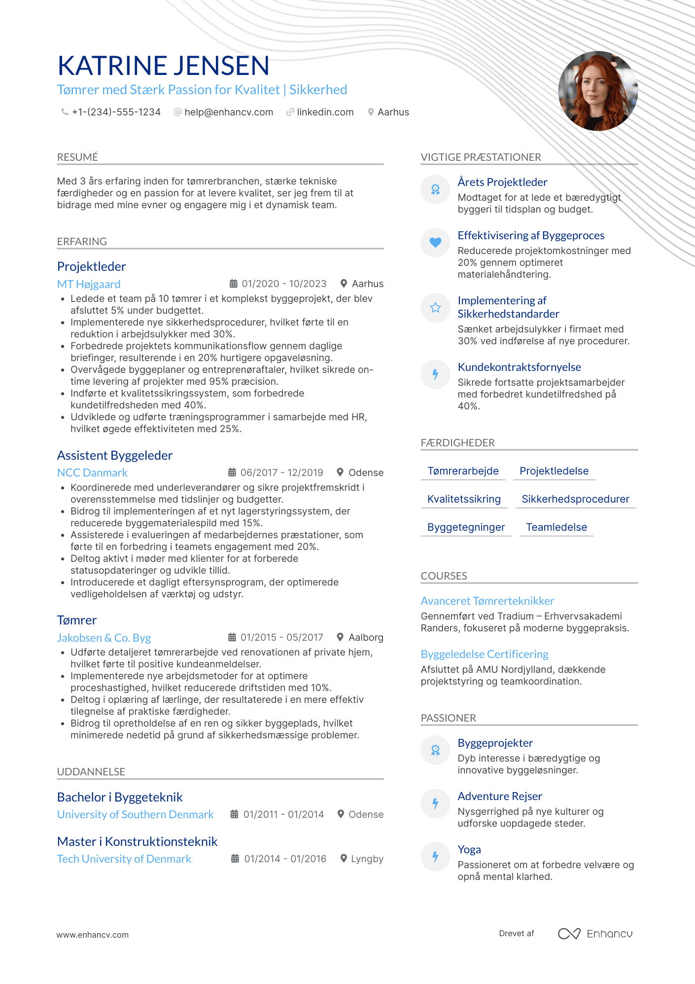 CV til Tømrer Lærling Resume Example