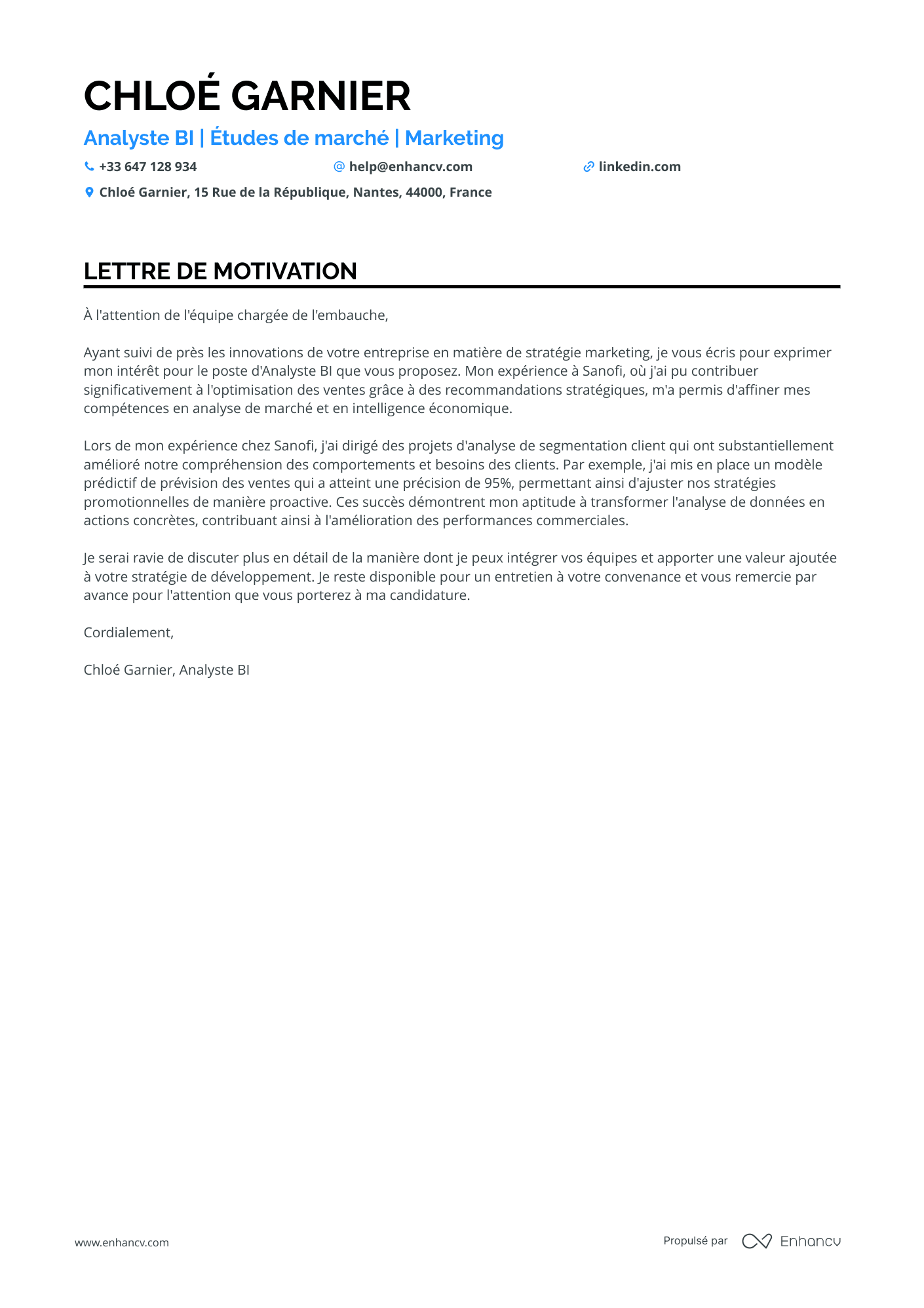 Spécialiste en Finance de Marché Resume Example