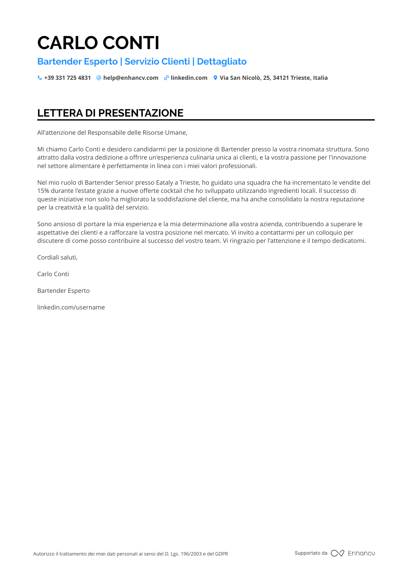 Barista Mobile Resume Example