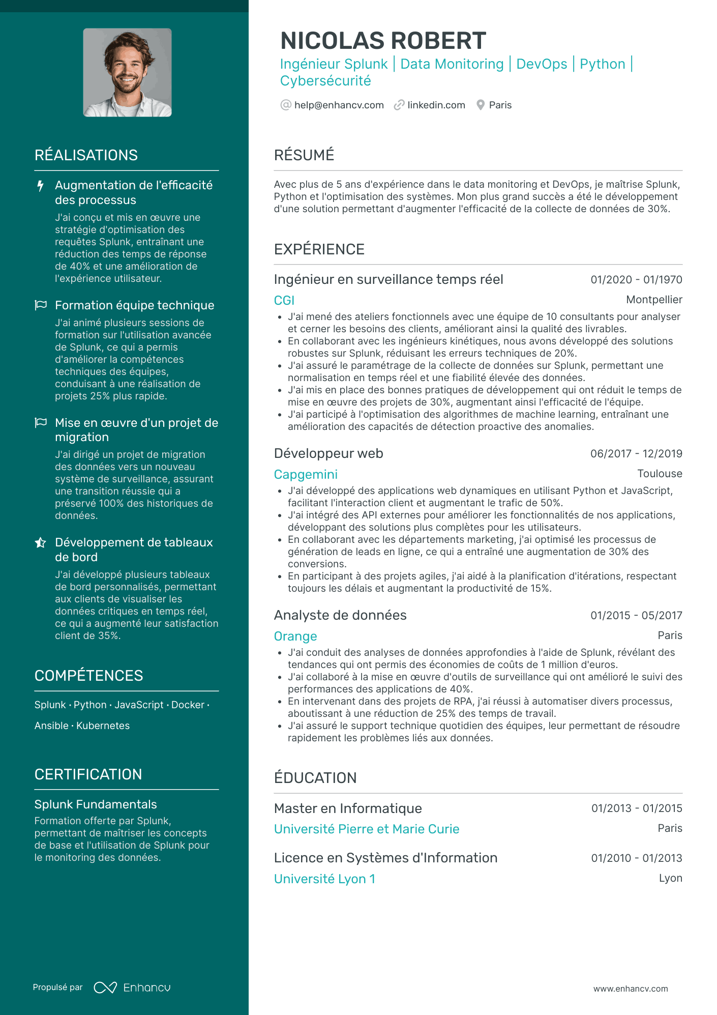 Deep Learning Engineer Resume Example