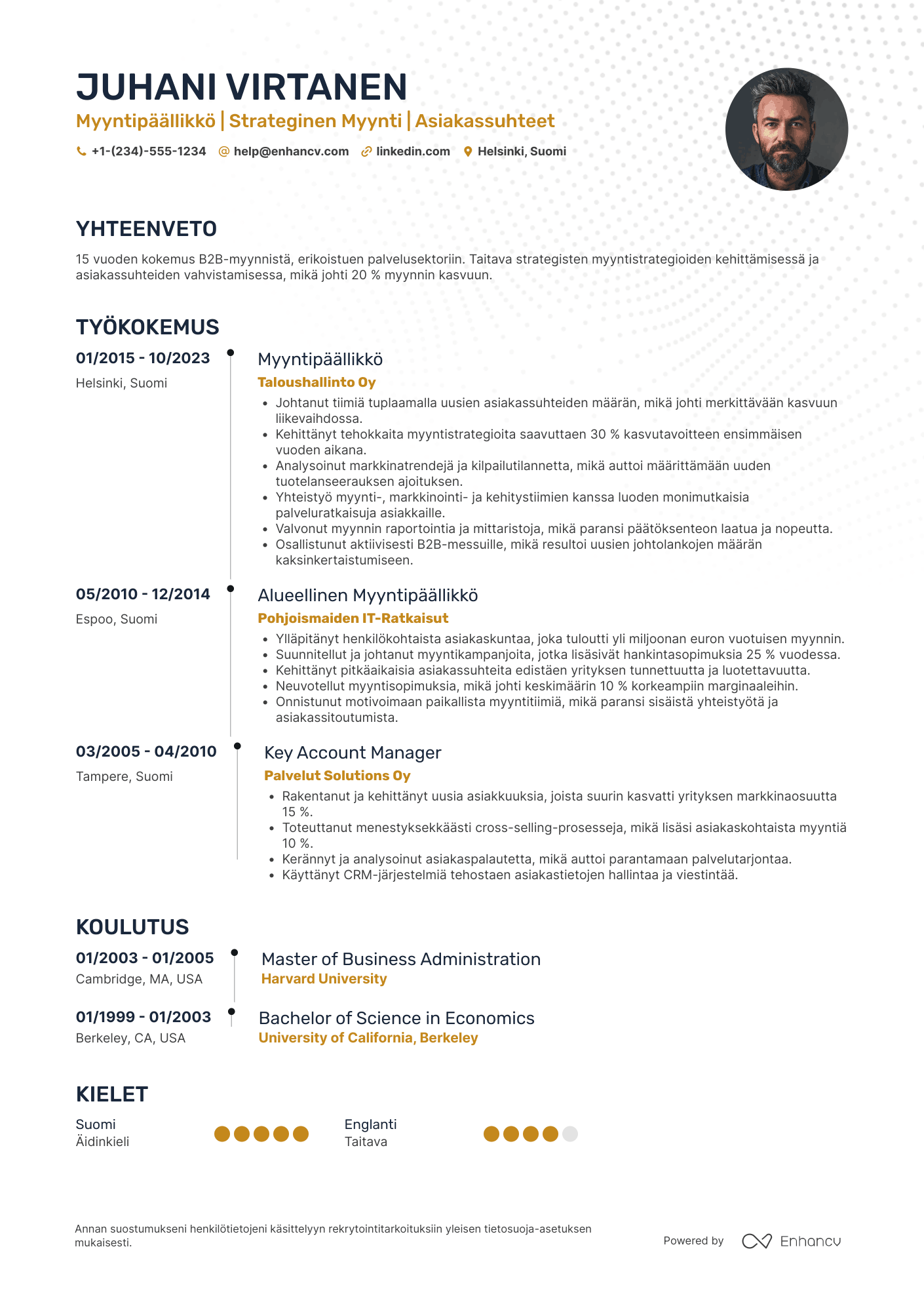 Ansioluettelo Palvelumyynnin Myyntipäällikkö Resume Example