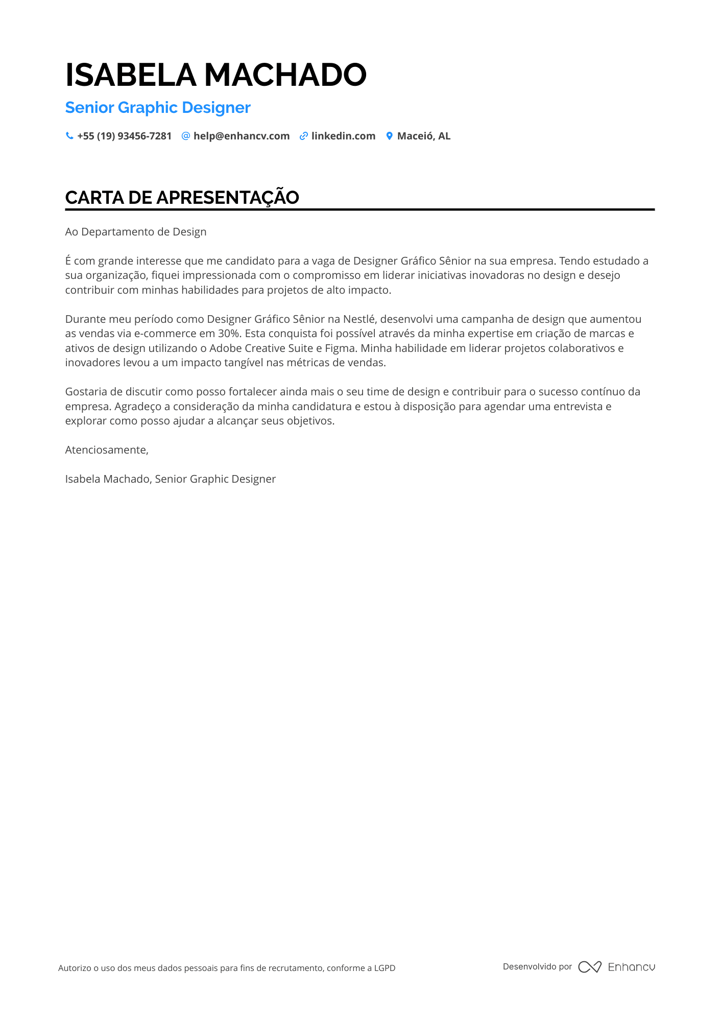 Designer de Efeitos Visuais Resume Example