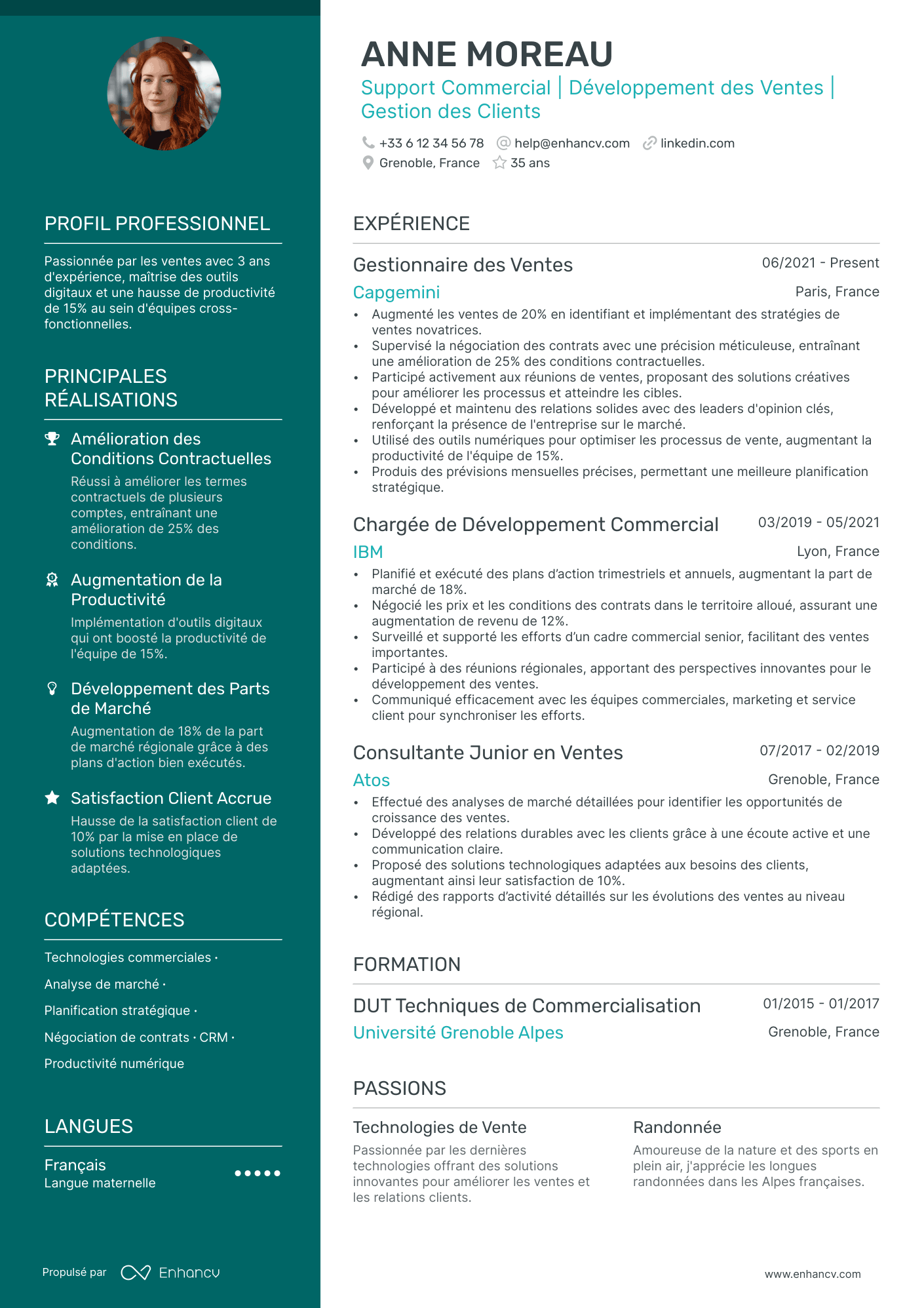 Assistant Commercial Resume Example