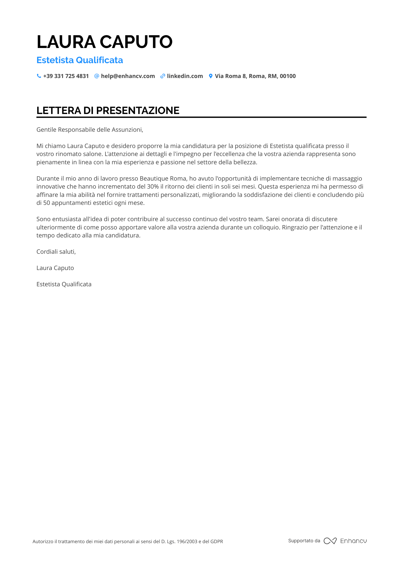 Massaggiatore Senza Esperienza Resume Example