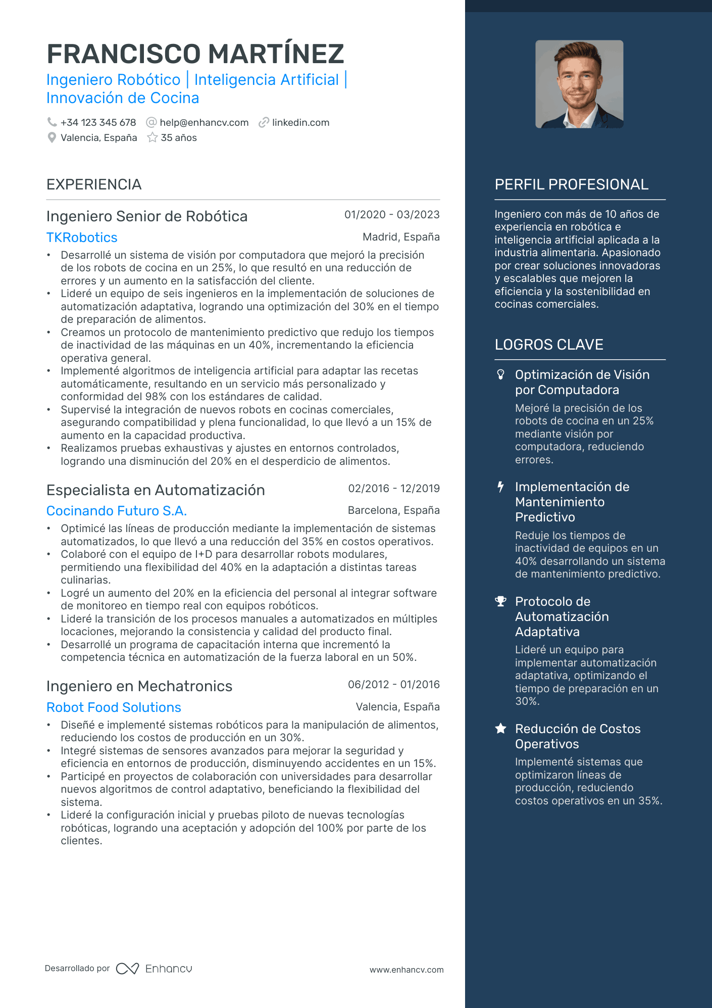 Diseñador Gráfico Senior Resume Example