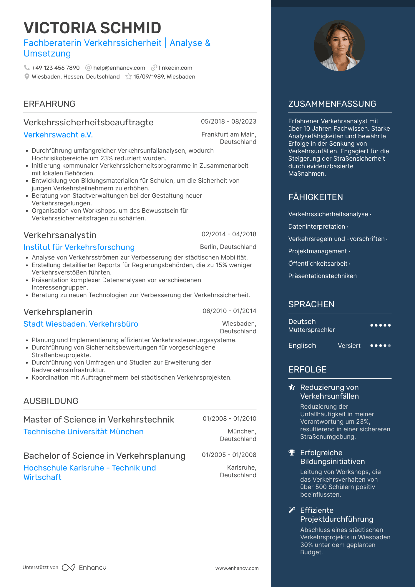 Lebenslauf als Polizei Verkehrssicherheitsberater Resume Example