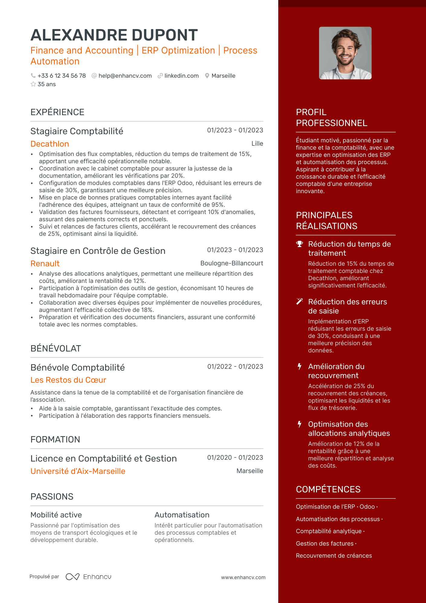 Stage Comptable Junior Resume Example