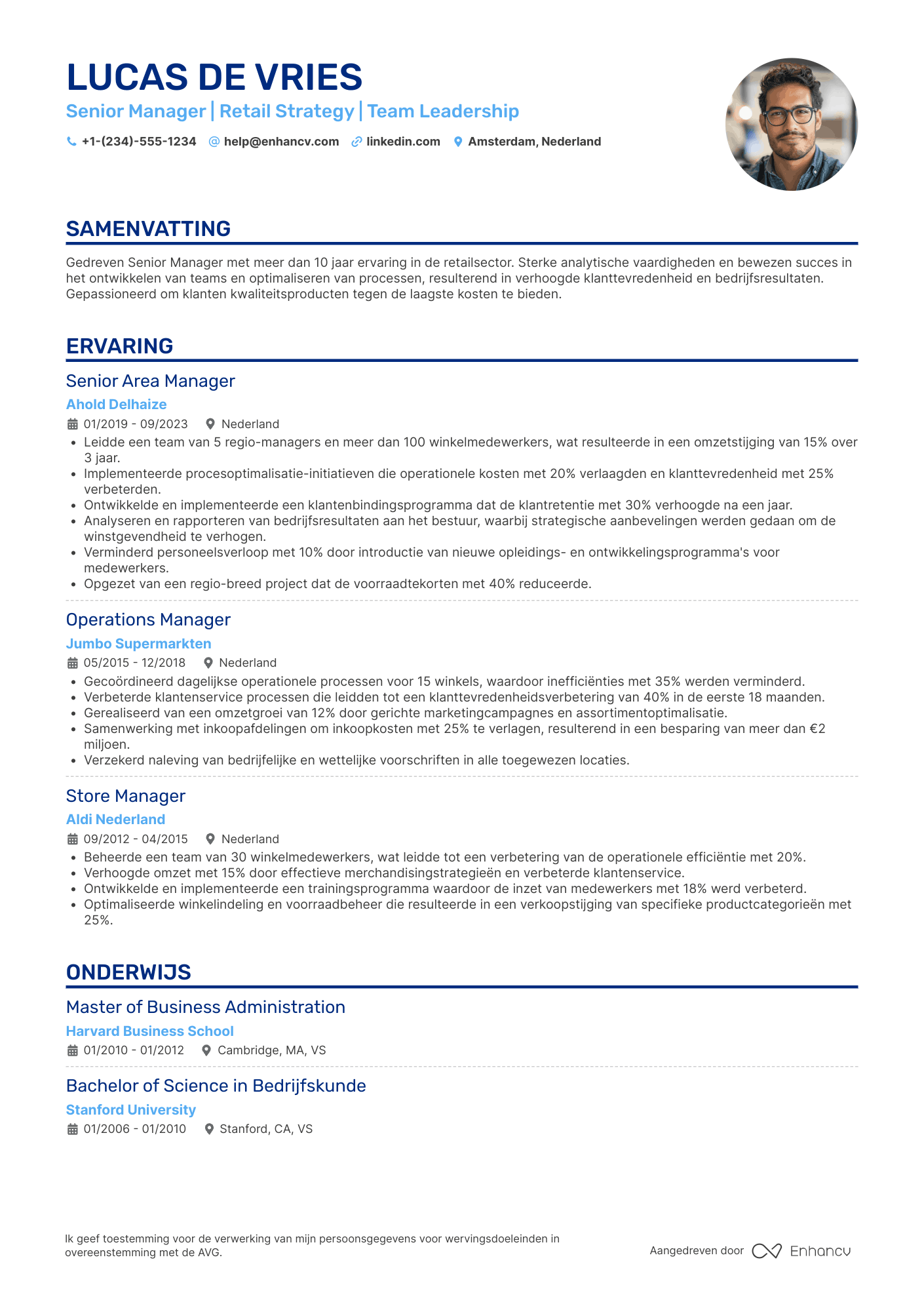 CV voor Lidl Senior Manager Resume Example
