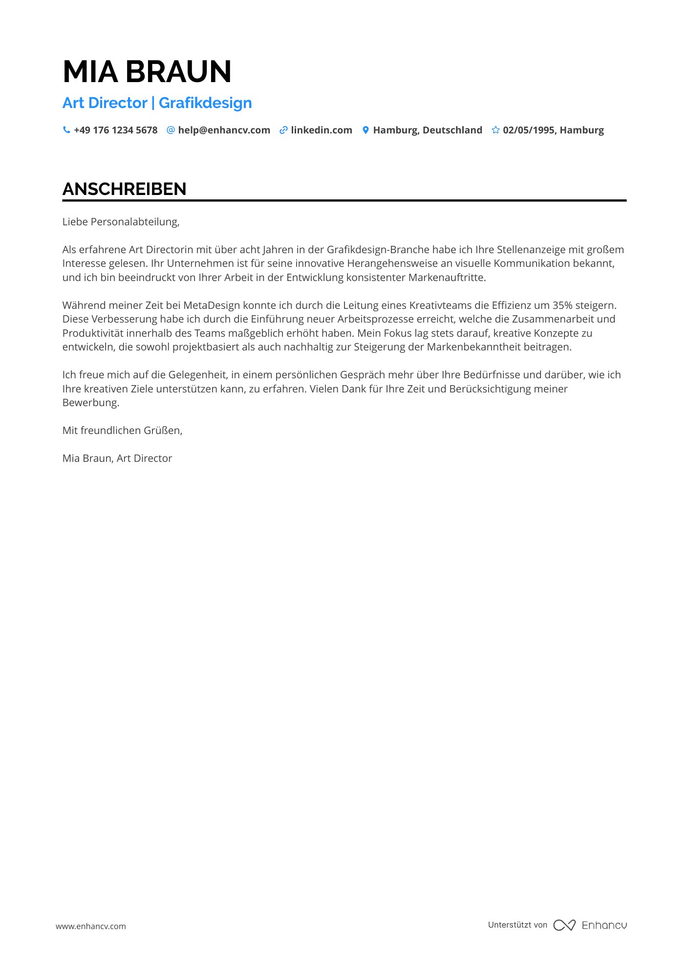 Kunst Direktor für Grafikdesign Resume Example