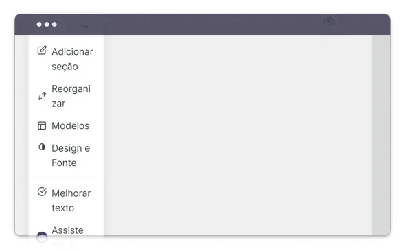 Editor do Enhancv em segundo plano