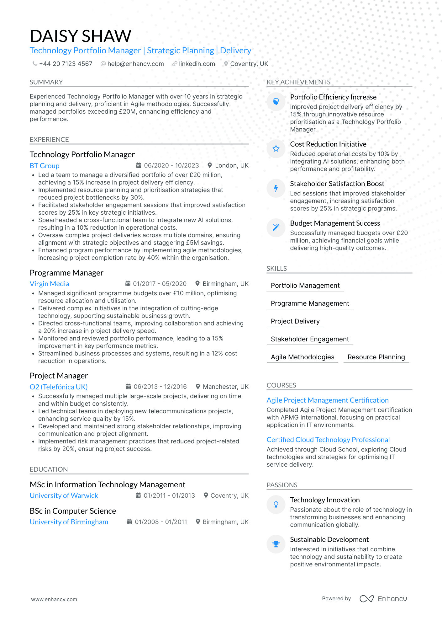 Portfolio Manager CV Examples & Guide for 2026