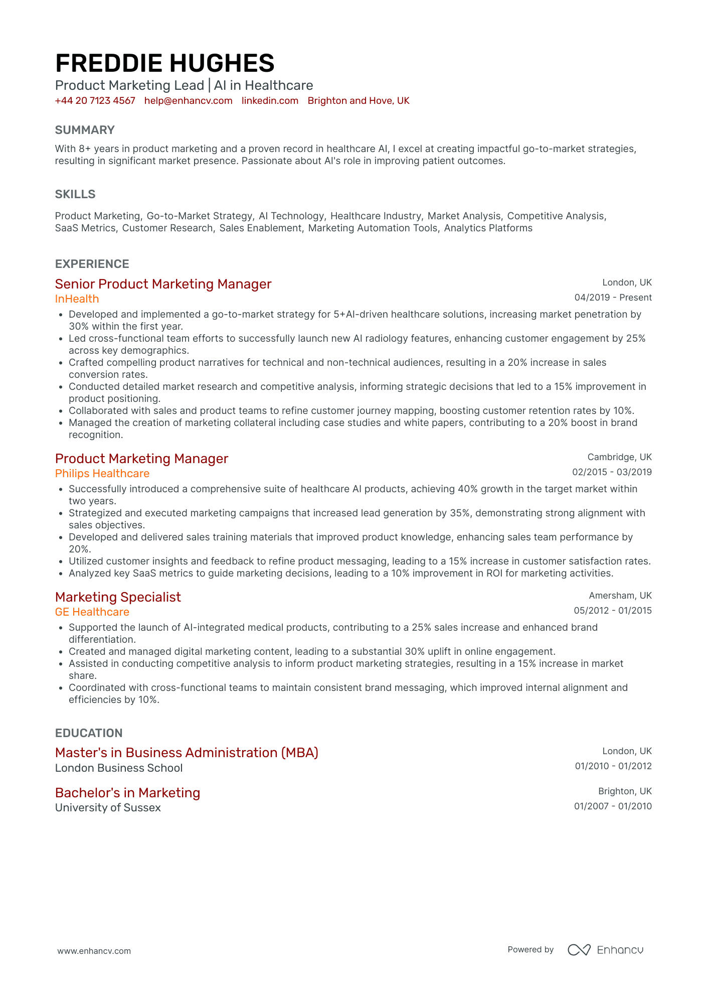 Product Marketing Manager CV Examples & Guide for 2026