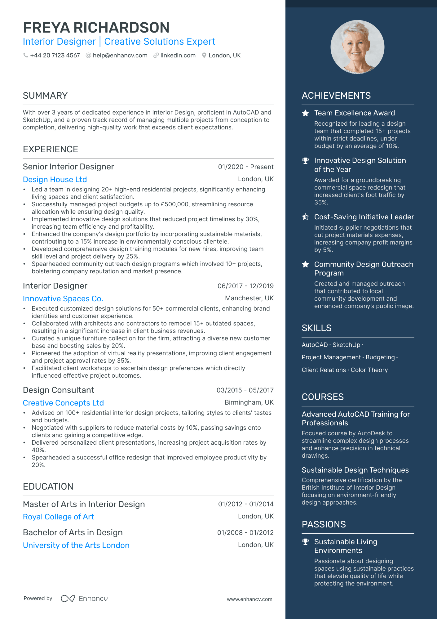 Interior Designer CV Examples & Guide for 2025