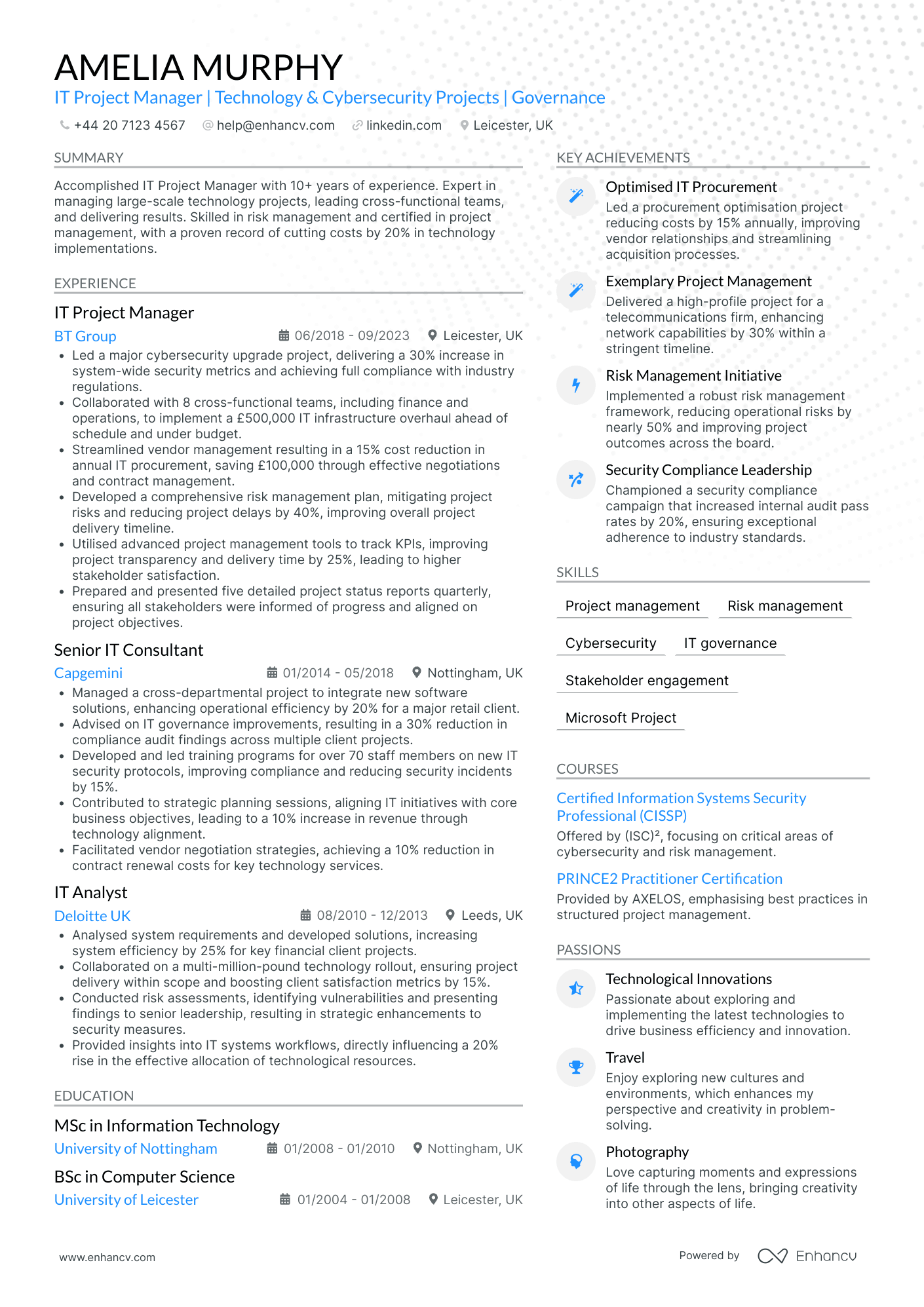 IT Project Manager CV Examples & Guide for 2026