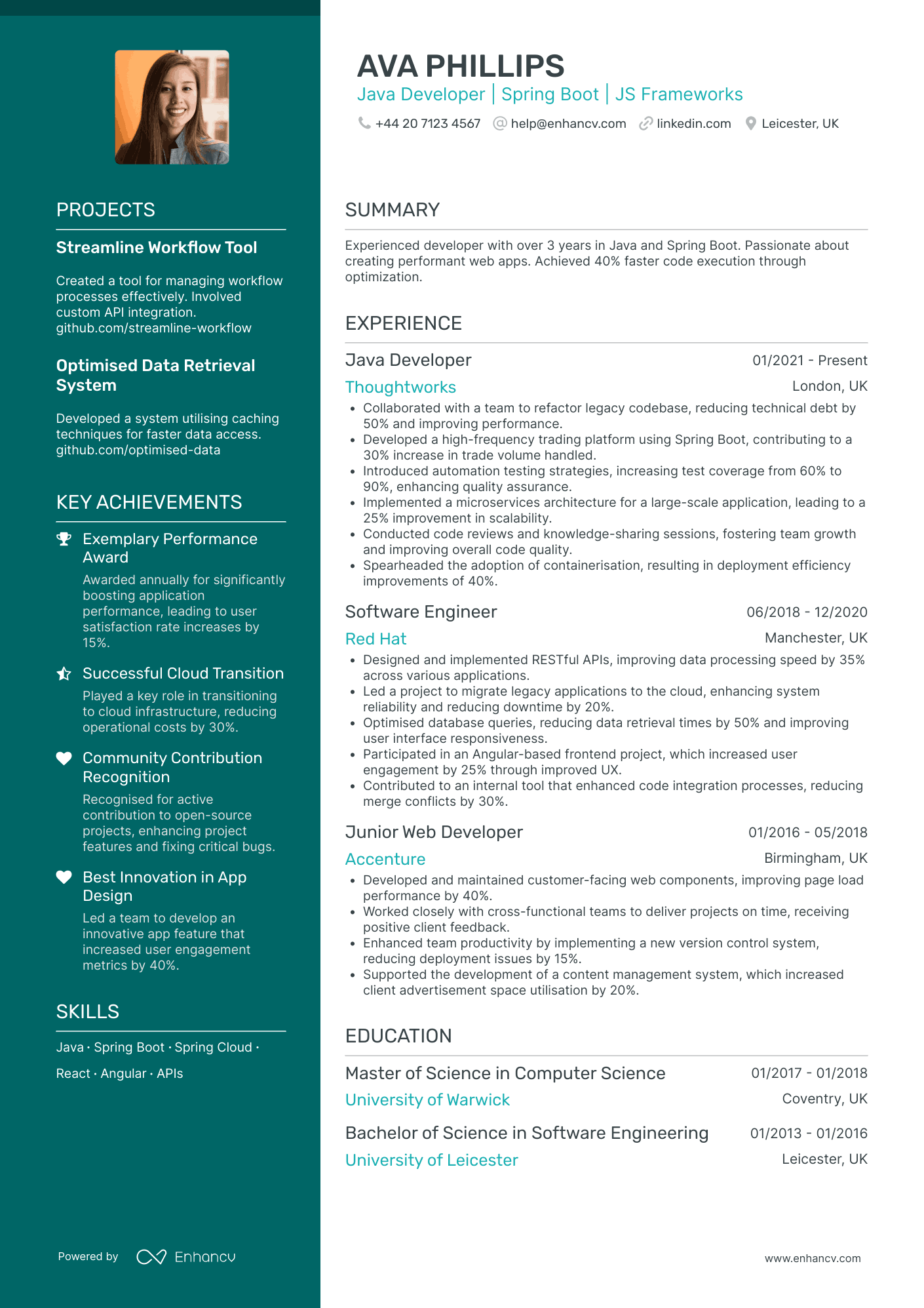 Java Developer CV Examples & Guide for 2025