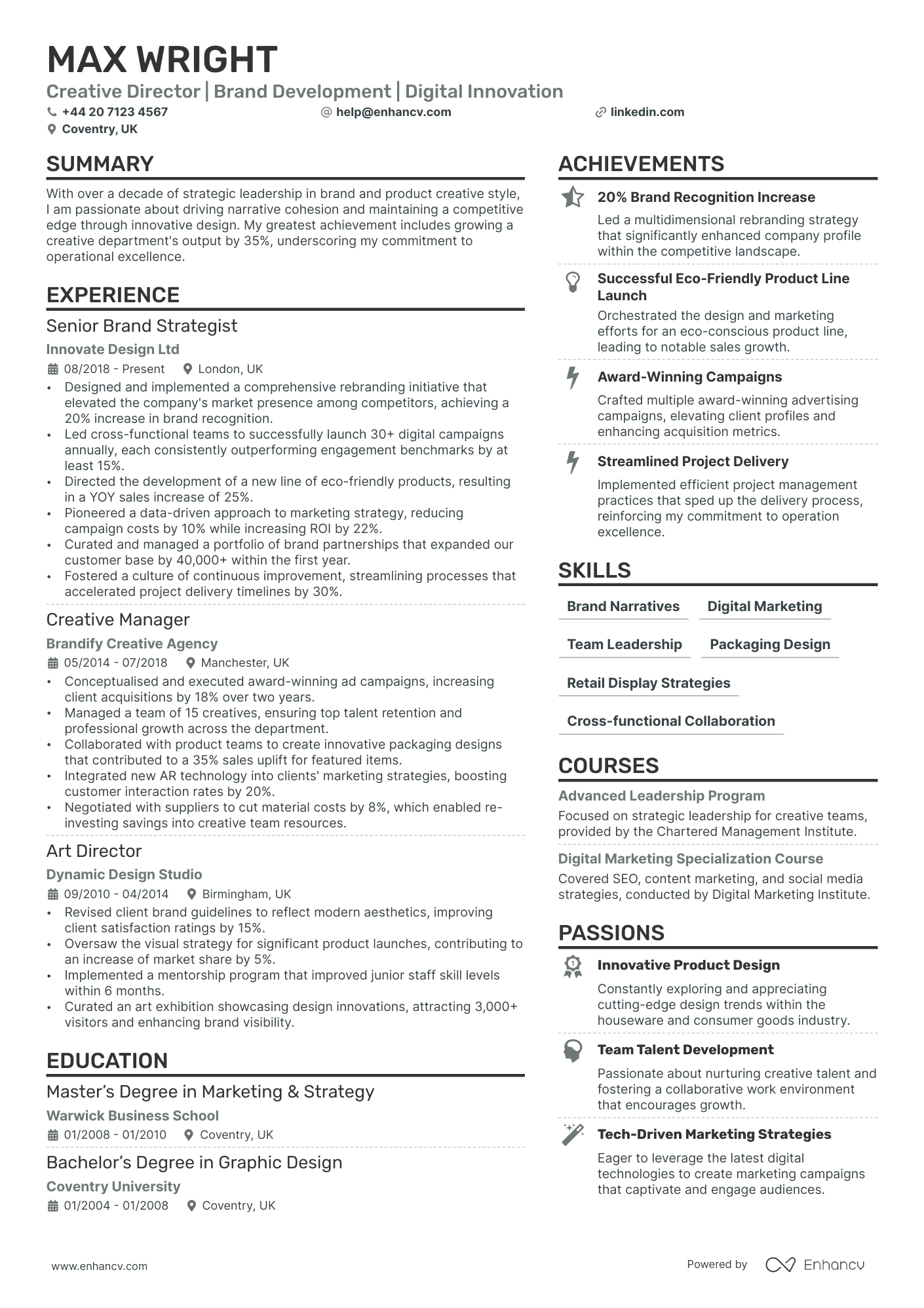 Creative Director Cv Examples Guide For 2025