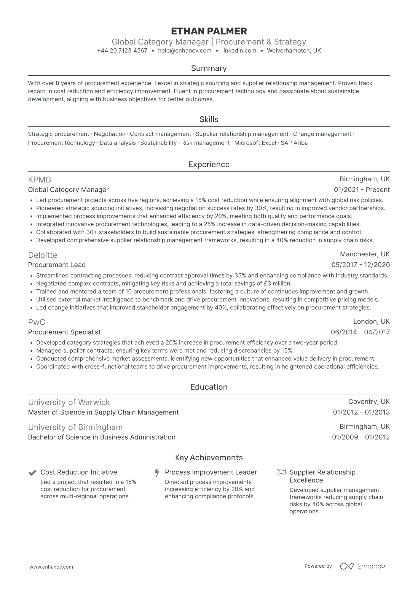 Category Manager CV Examples & Guide for 2026