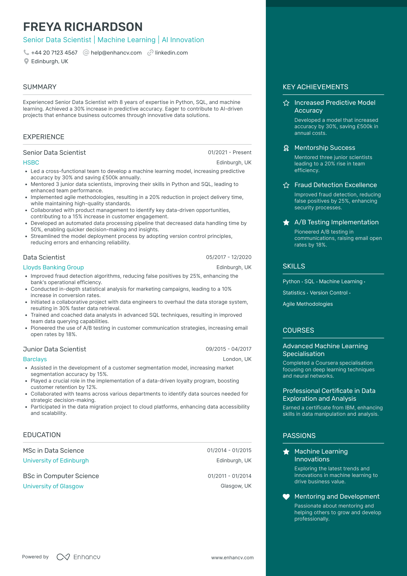 Data Scientist CV Examples & Guide for 2026