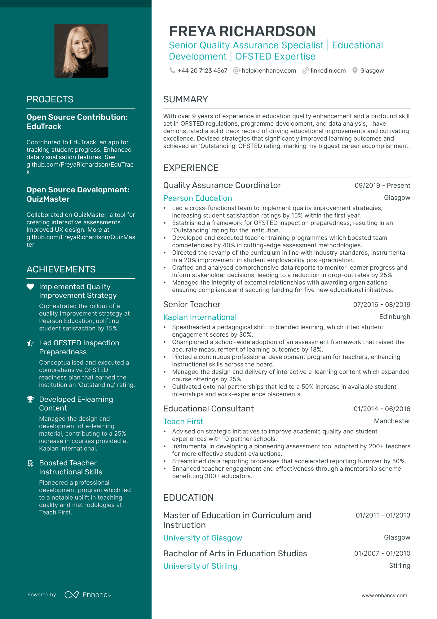 Quality Manager CV Examples & Guide for 2025