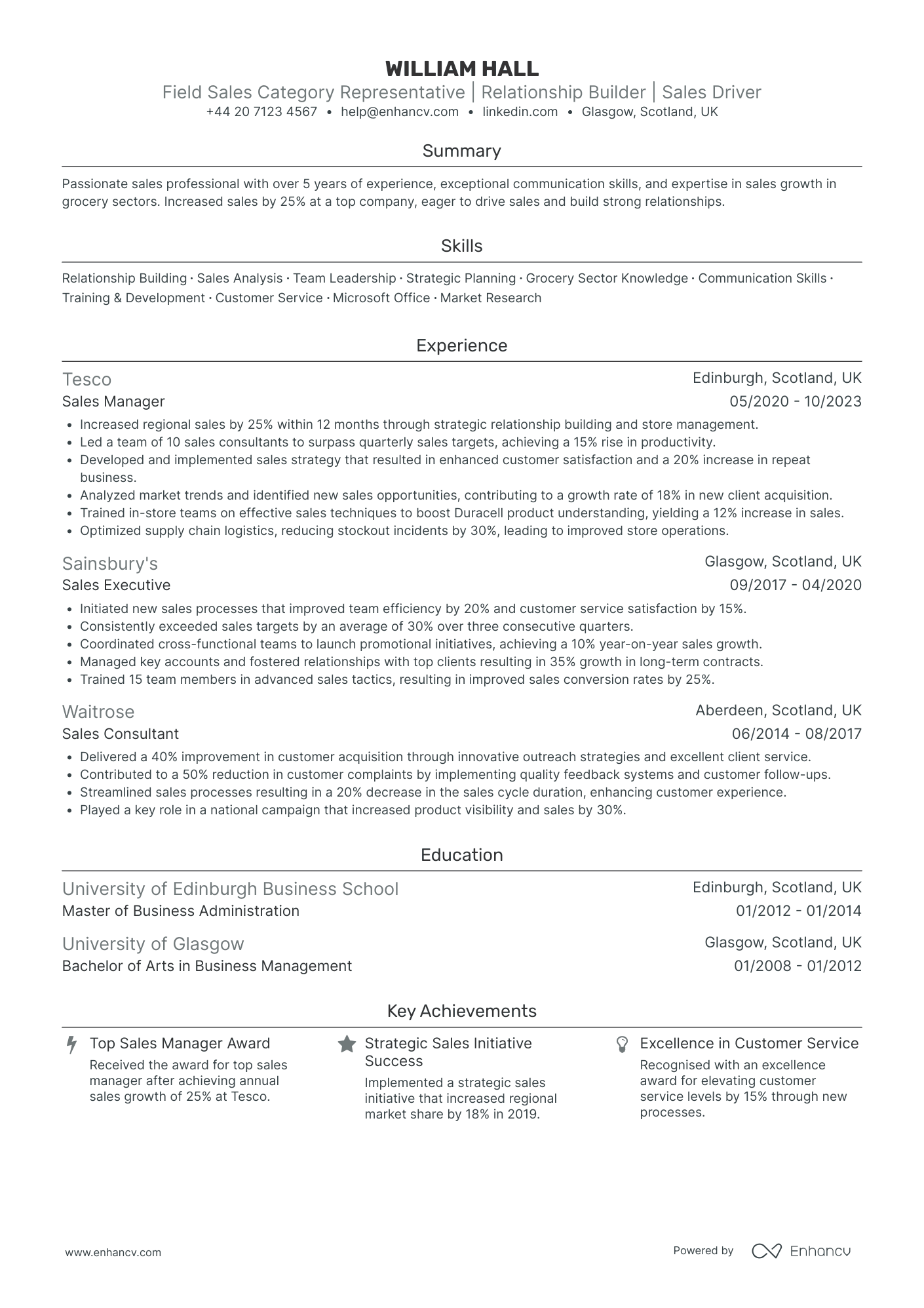 Sales Representative CV Examples & Guide for 2026