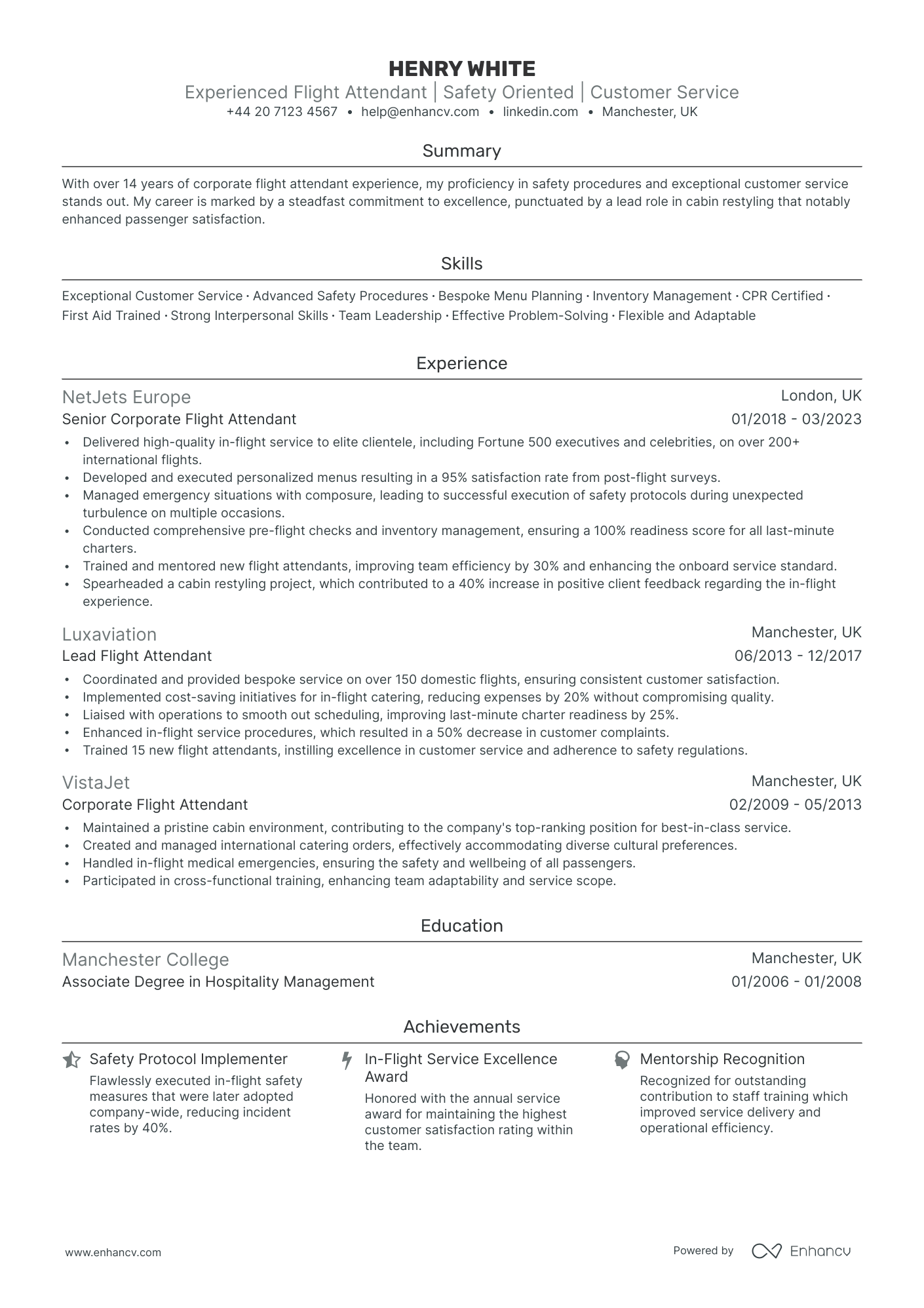 Flight Attendant CV Examples & Guide for 2025