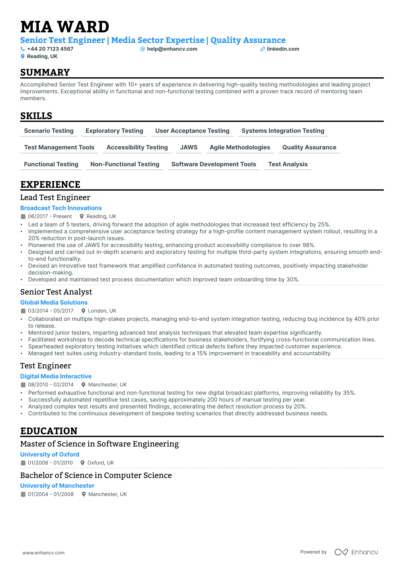 Manual Tester CV Examples & Guide for 2025