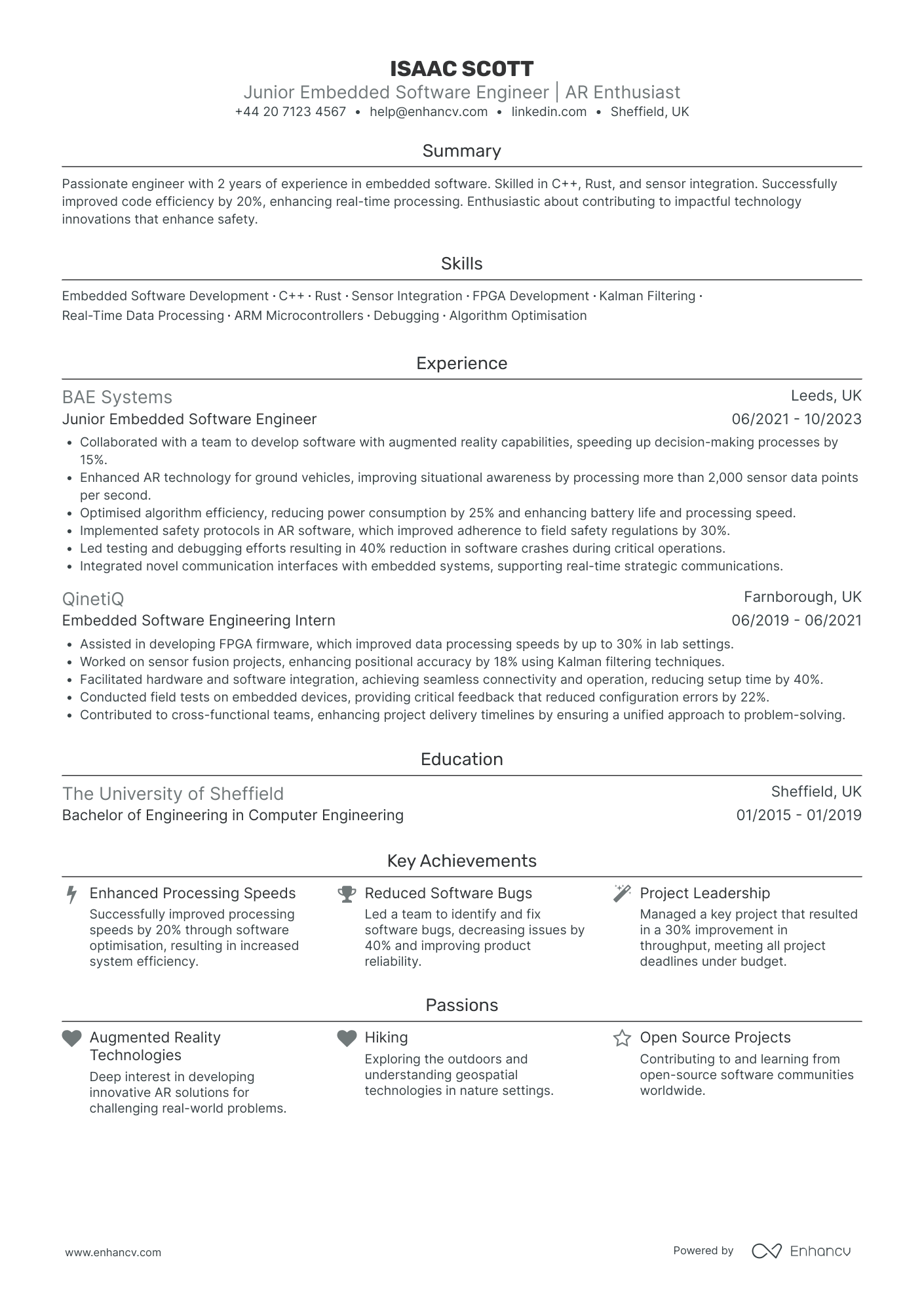Embedded Software Engineer CV Examples & Guide for 2026