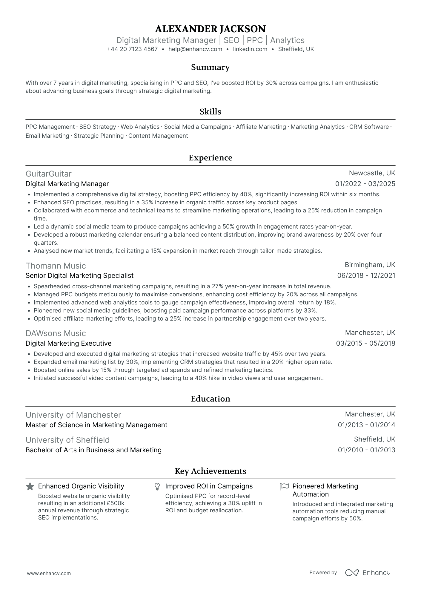 Digital Marketing CV Examples & Guide for 2026