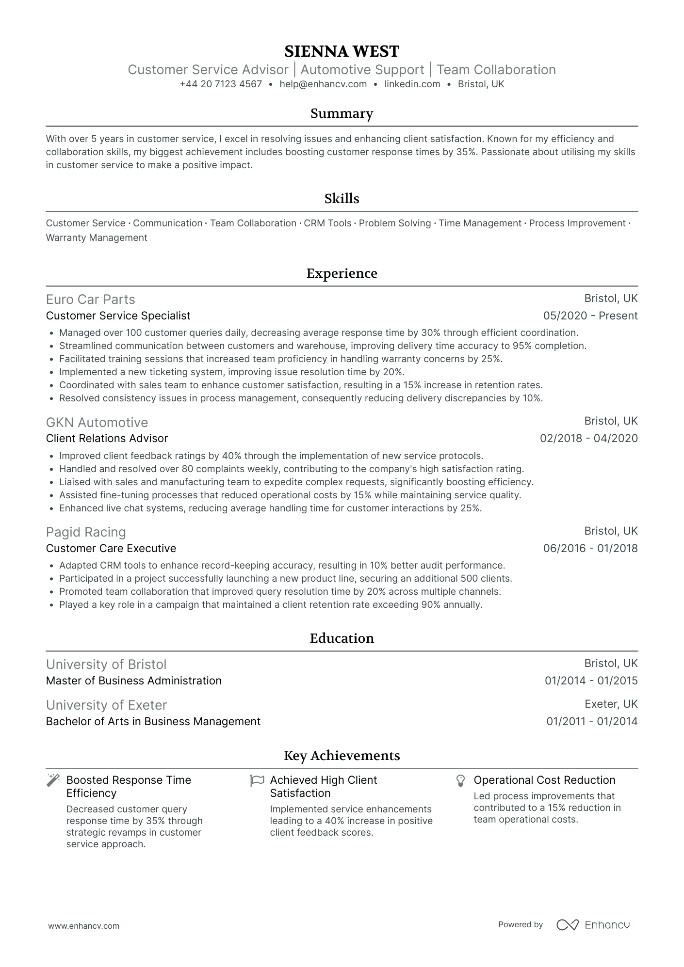 Customer Service CV Examples & Guide for 2026