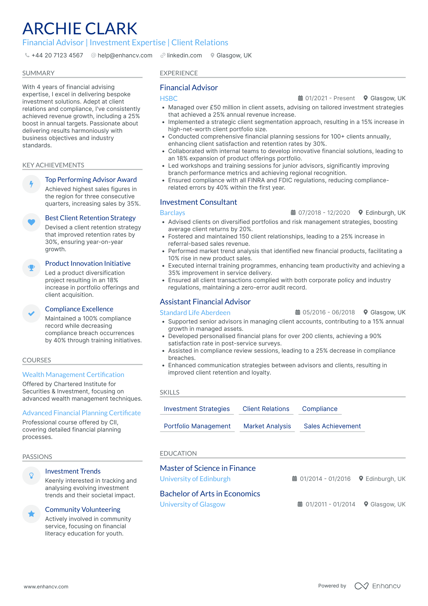Financial Advisor CV Examples & Guide for 2026