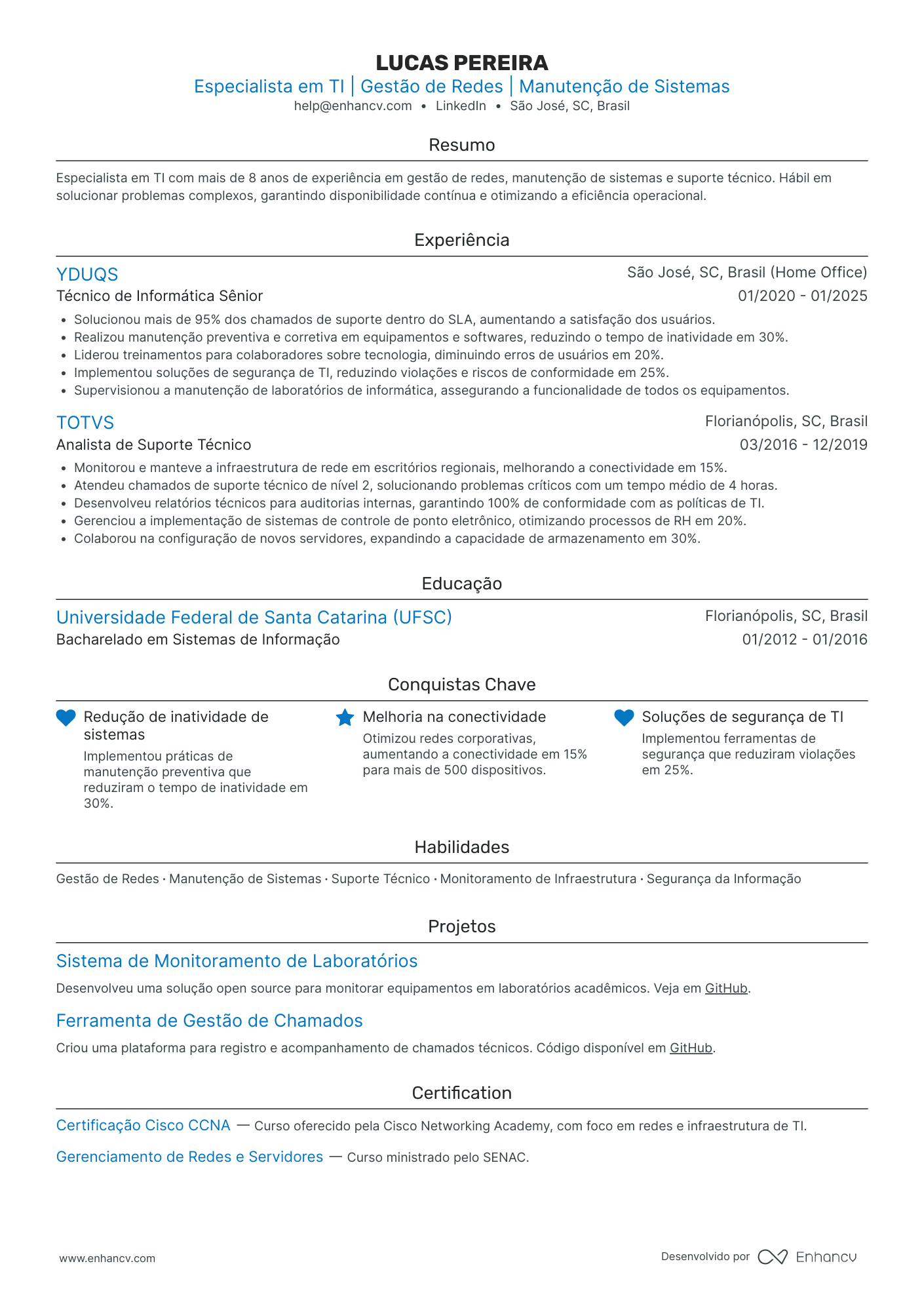 Gerador Currículo: Crie Seu Currículo Profissional | Enhancv