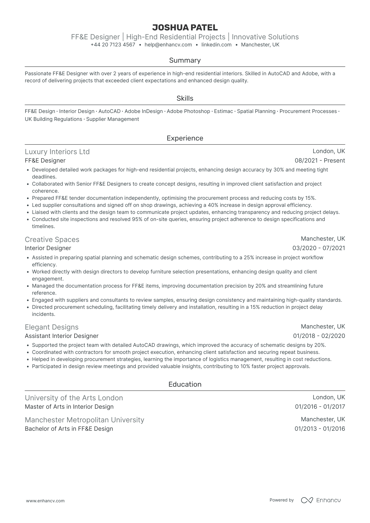 Interior Designer CV Examples & Guide for 2026