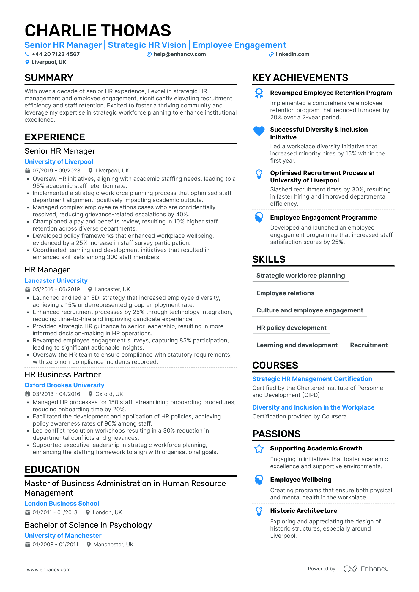 Hr System Compatible Cv Design HR Director CV Examples & Guide for 2026