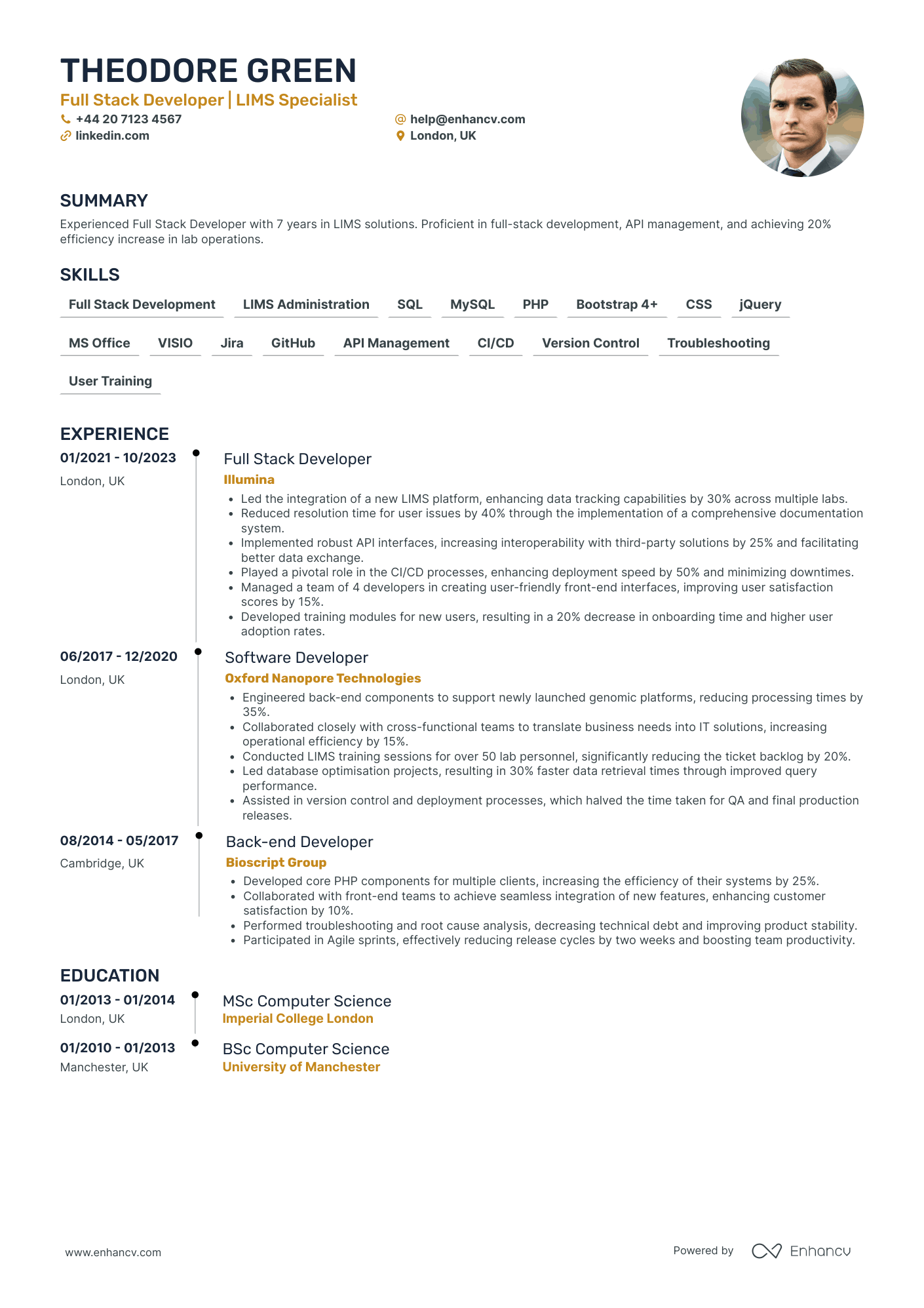Full Stack Developer CV Examples & Guide for 2025