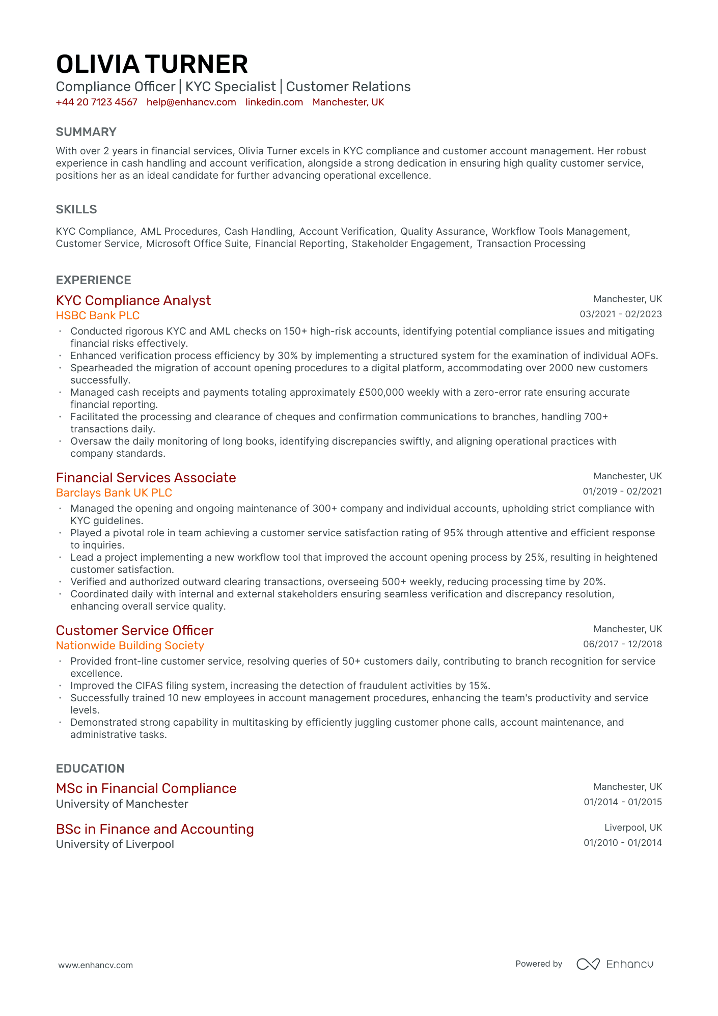 Banking CV Examples & Guide for 2025