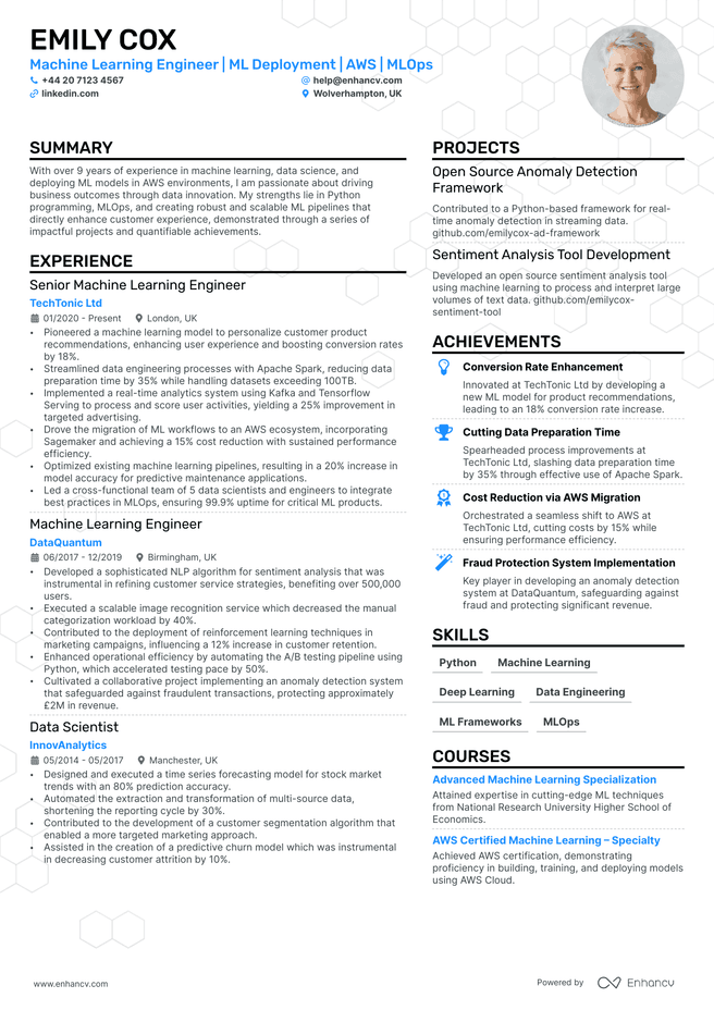 Machine Learning CV example