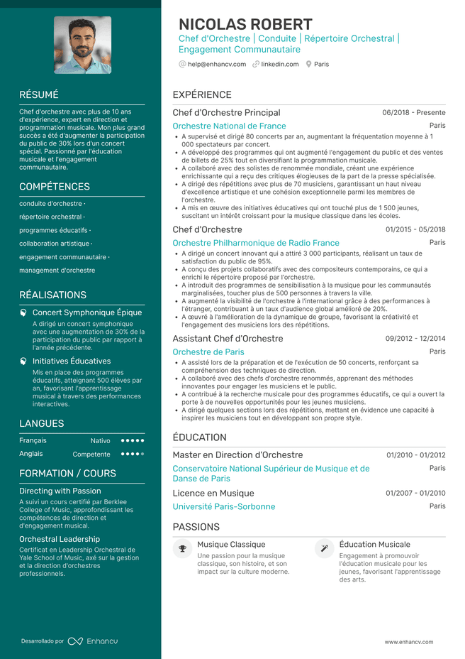 exemple de CV pour Cv ATS