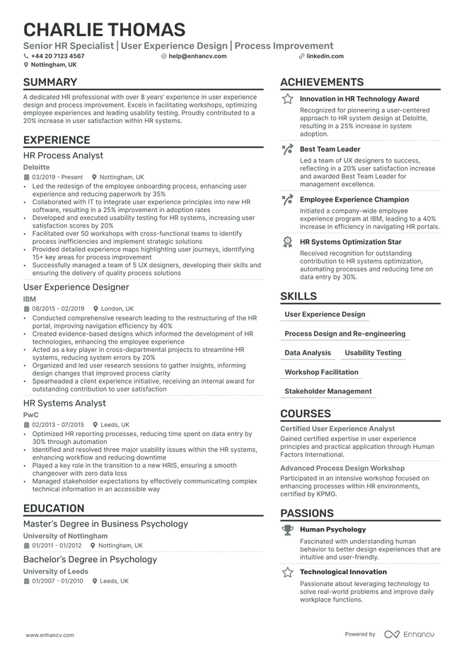 Program Manager CV example