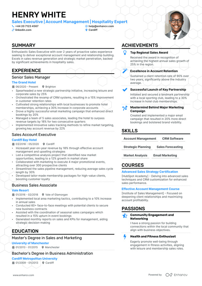 Business Development Executive CV example