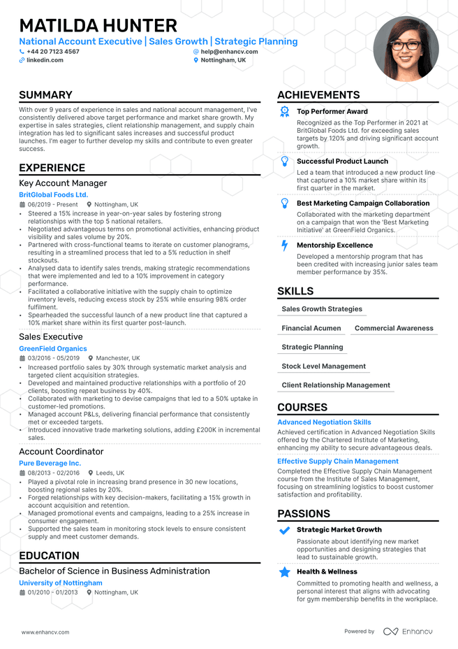 Executive CV example