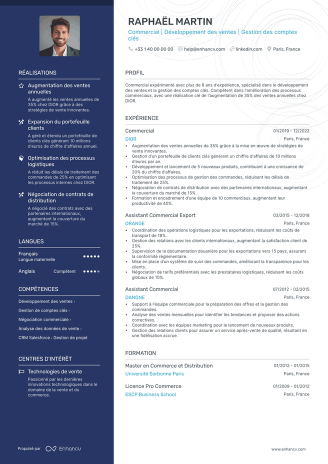 exemple de CV pour Francais