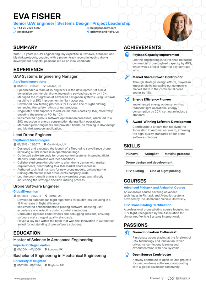 Pilot CV example