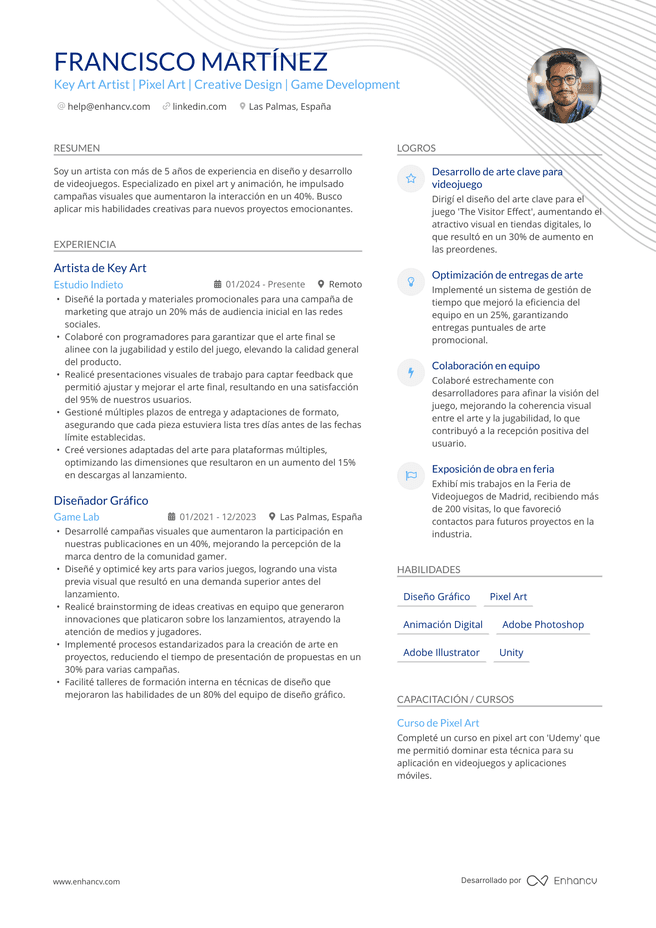 ejemplo de CV de Cv Artistico Espana